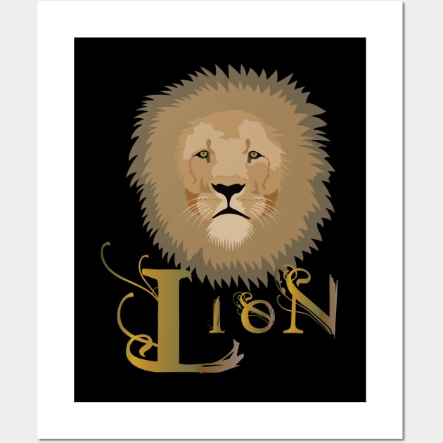 Lion Wall Art by mypointink